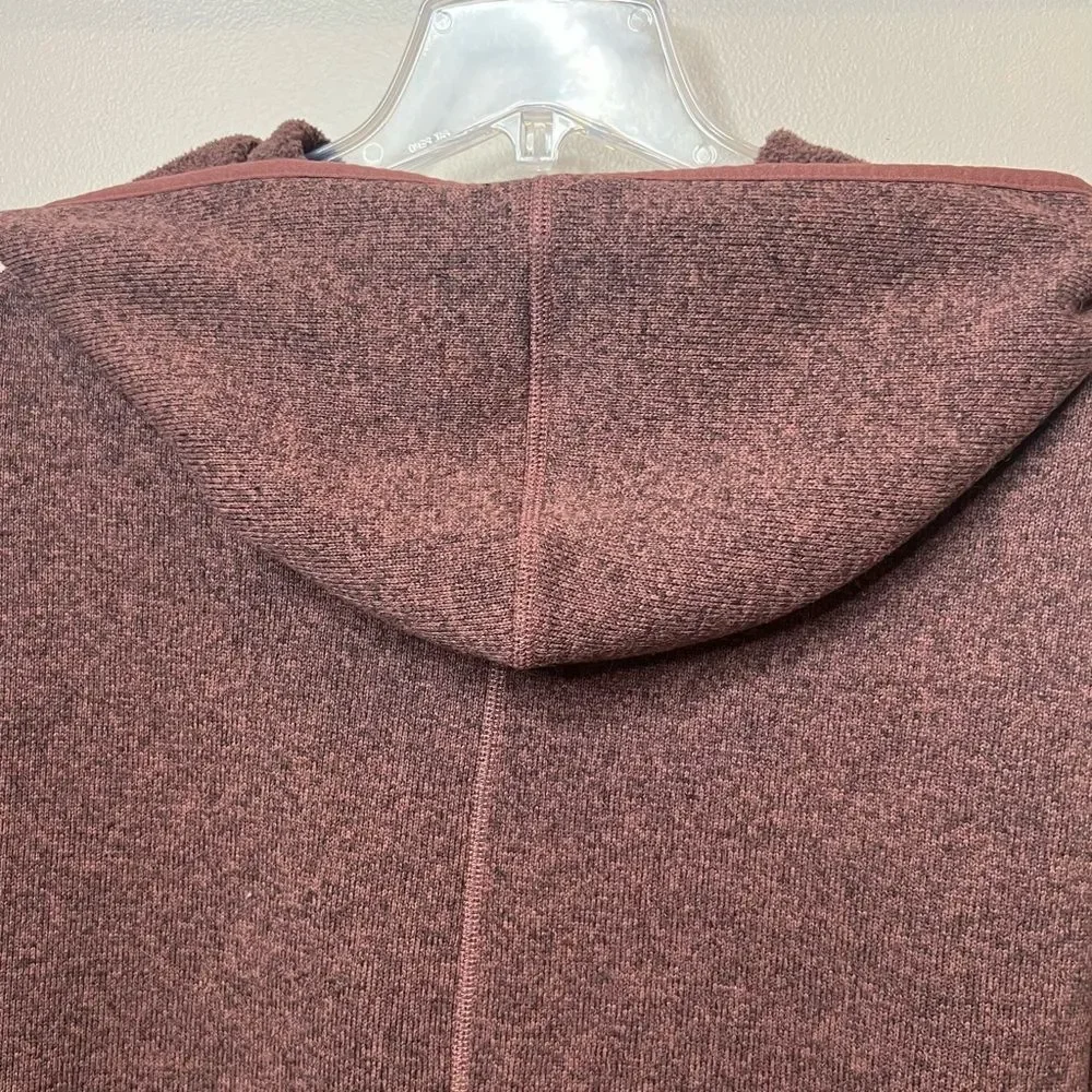 The North Face Crescent Oversized Wrap Hoodie Brown Heather Jacket Sweater SZ L - Picture 9 of 15